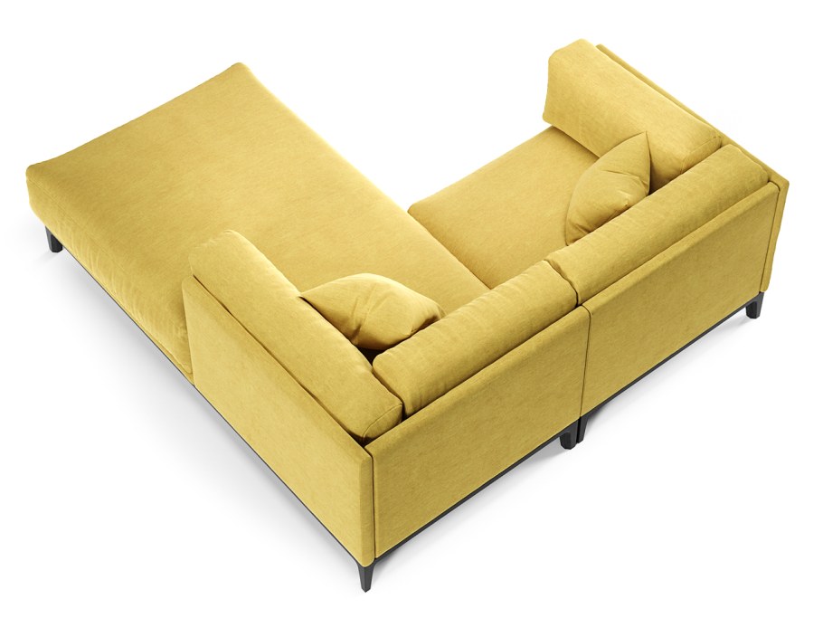 Гостиная с желтым диваном