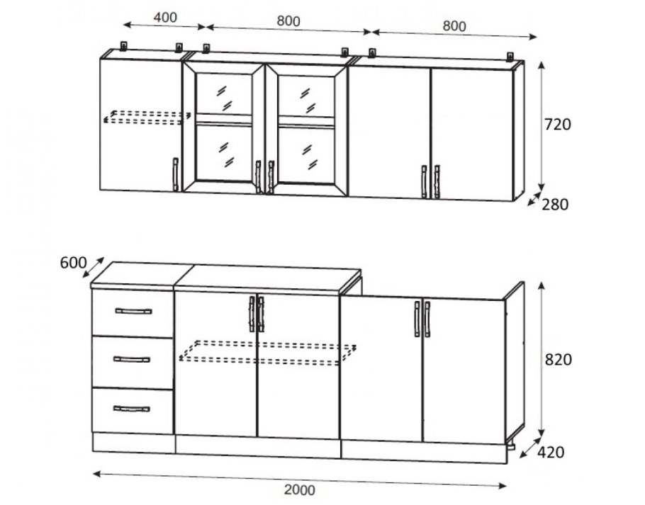 Высота установки кухонных шкафов