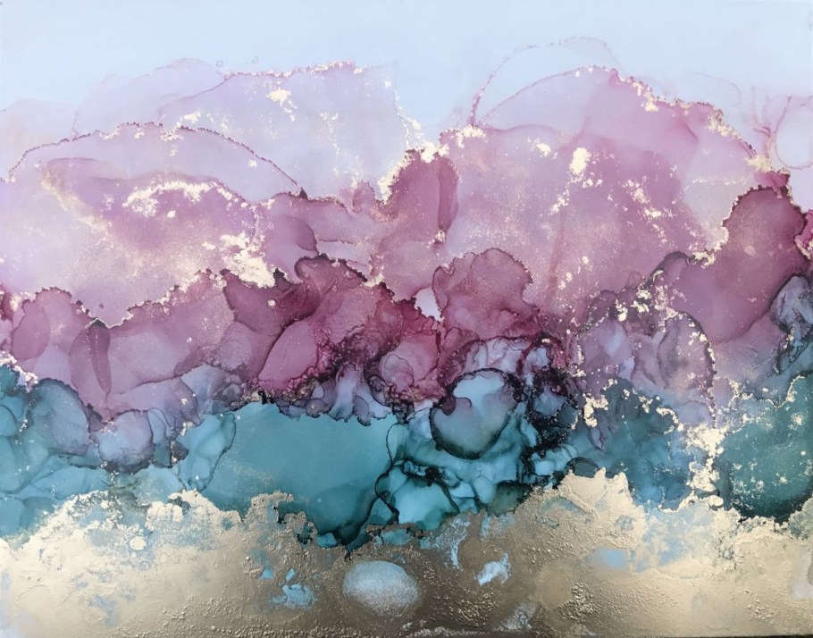 Абстракция спиртовыми чернилами