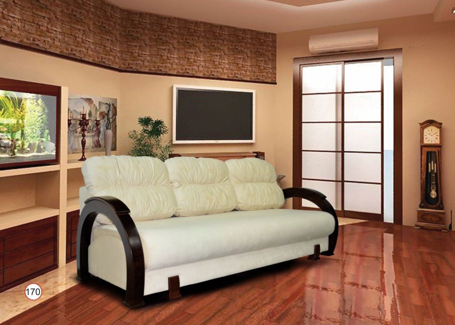 Гостиная с большим диваном