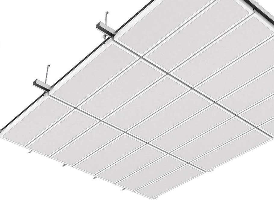 Потолок со скрытой подвесной системой.Perfaten Hook on h 100 (RAL 9010) 400х1800мм