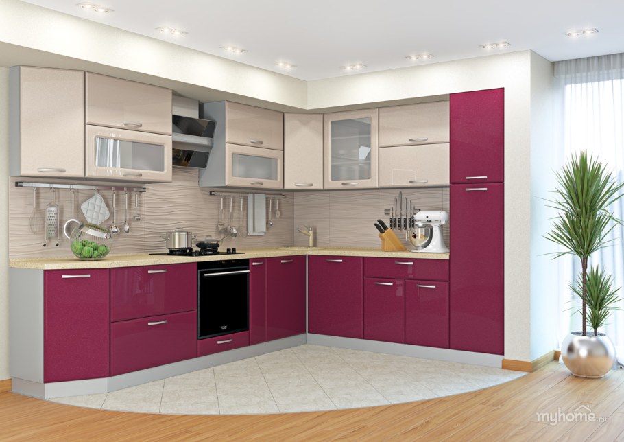 Кухня оранж металлик