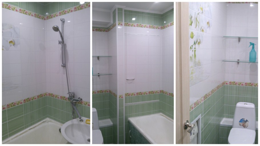 Отделка маленькой ванной пластиковыми панелями