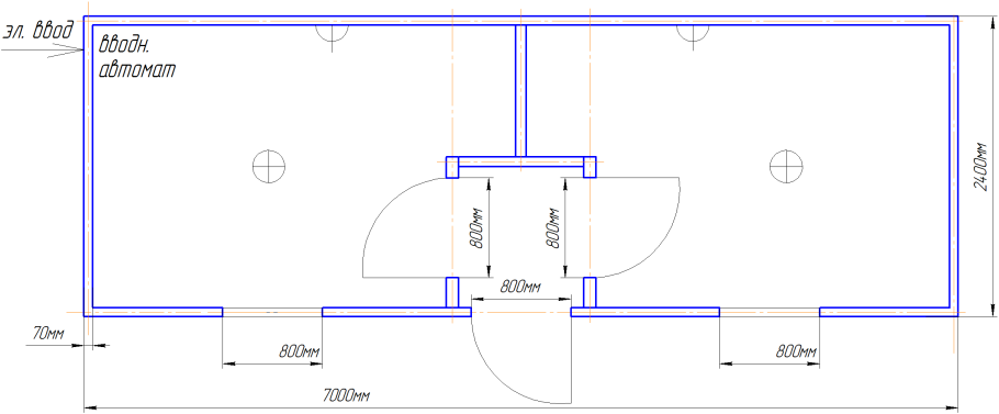 Чертеж бытовки 6х2.3