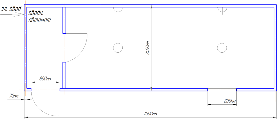 Чертеж каркасной бытовки 3х4
