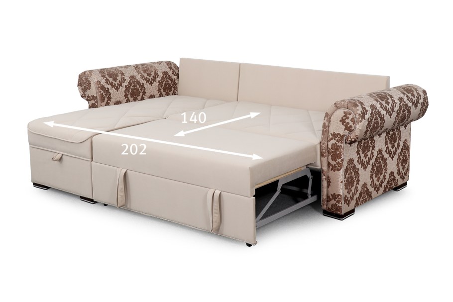 Диван угловой кровать Онтарио серый-белый