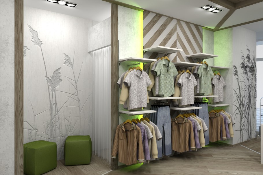 Интерьер магазина молодежной одежды