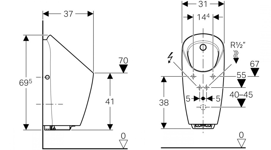 Jika Domino 4110.1 автоматический сенсорный писсуар