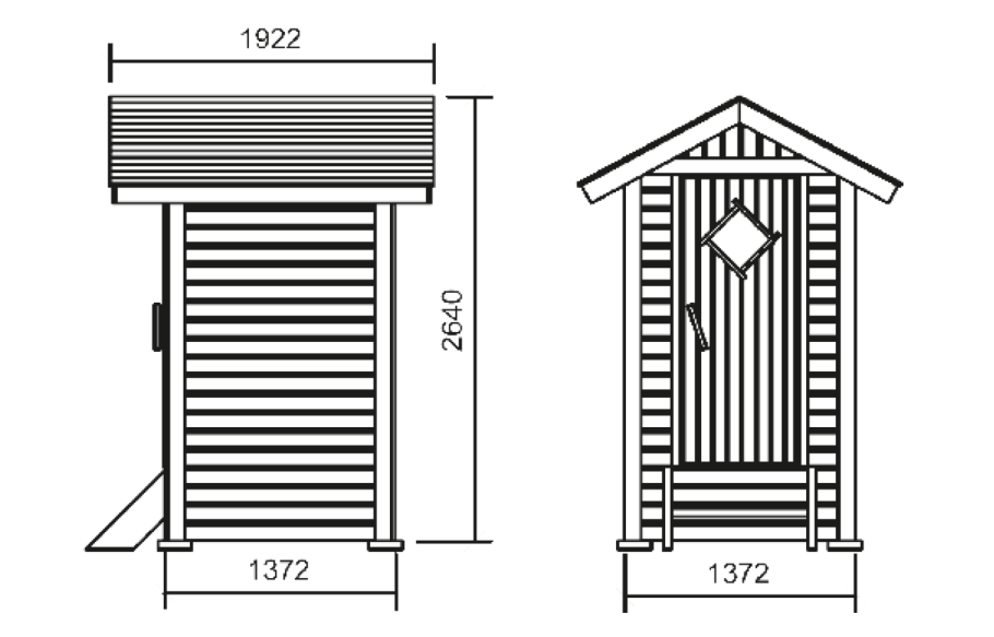 Размеры деревянного туалета