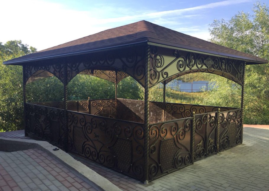 Квадратная кованая беседка КБС-160