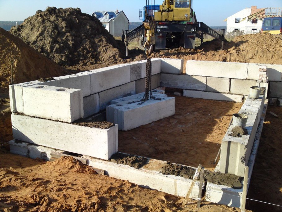 Столбчато ленточный фундамент под пеноблоки