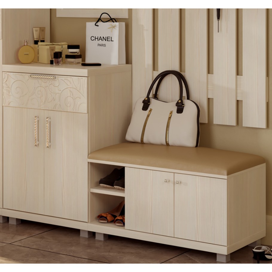 Обувница Соло 394.18-DB сонома/белый