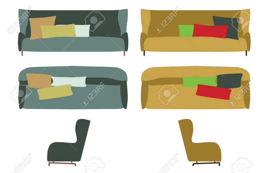 Диван сбоку вектор