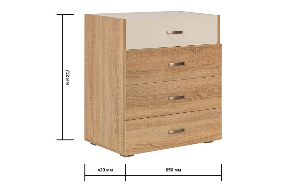 Комод Моби Линда 300 дуб сонома/белый