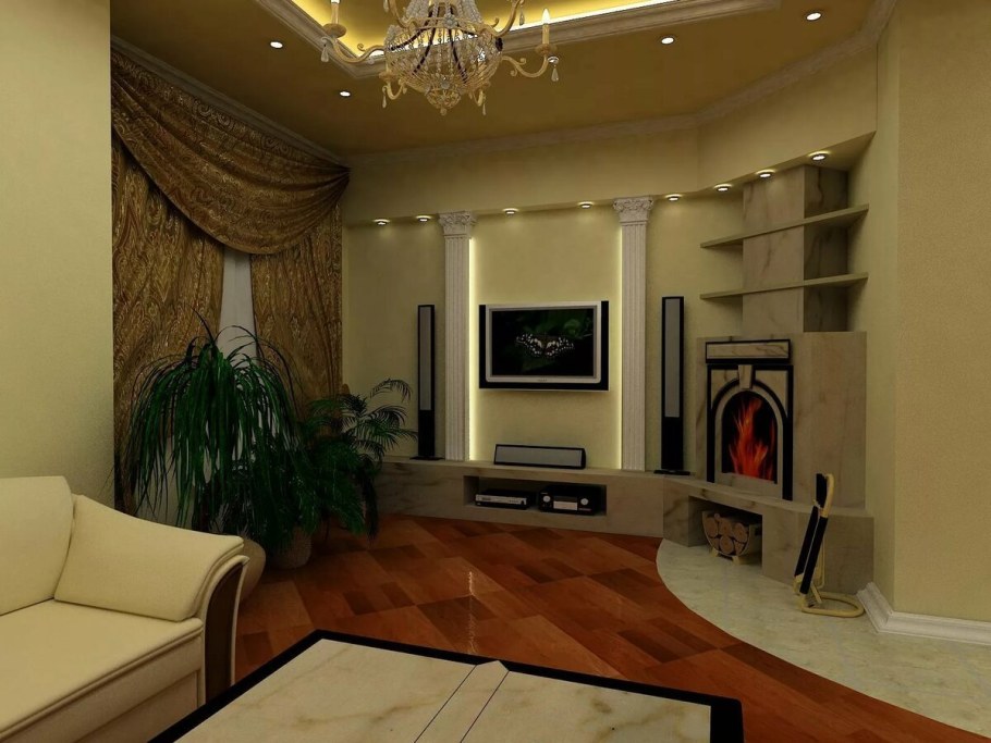 Натяжные потолки в зал 18 кв м