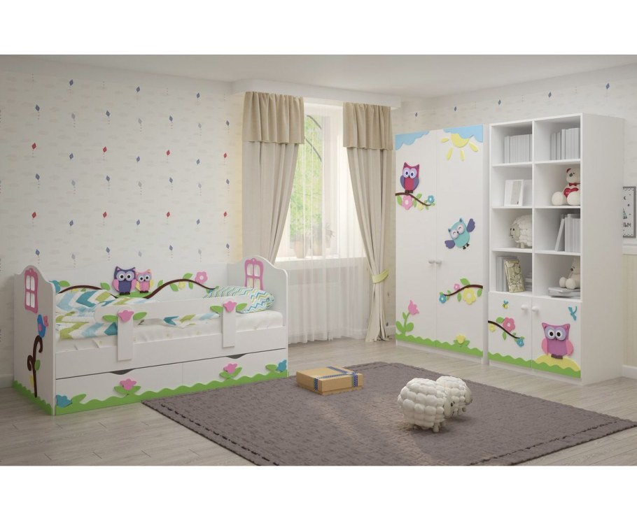 Детская кроватка с бортиком Винни пух