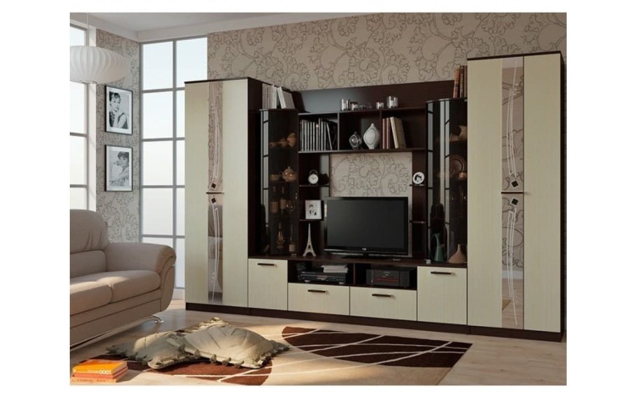 Гостиная гамма-15 (дуб беленый, венге)