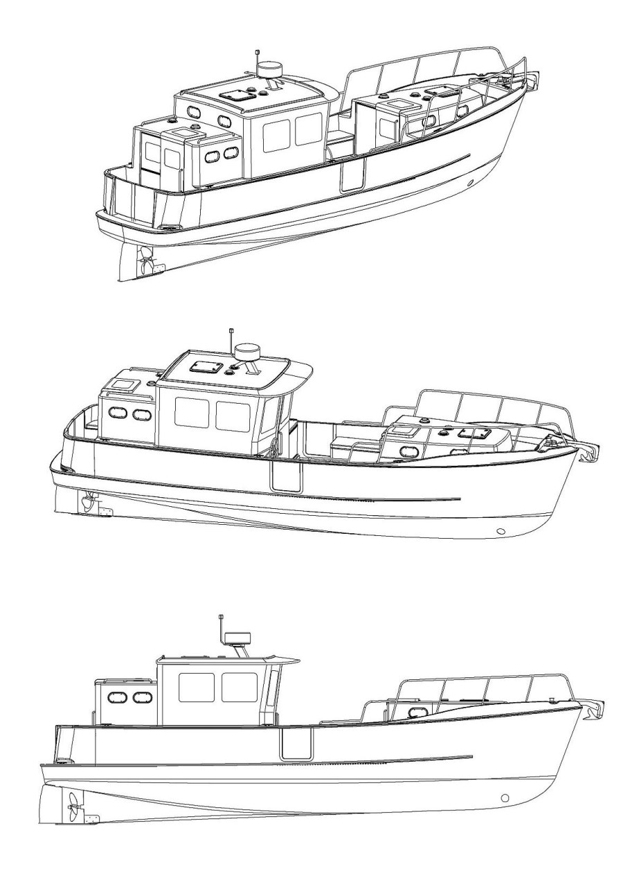 Alm Delfino 72 Trawler чертёж