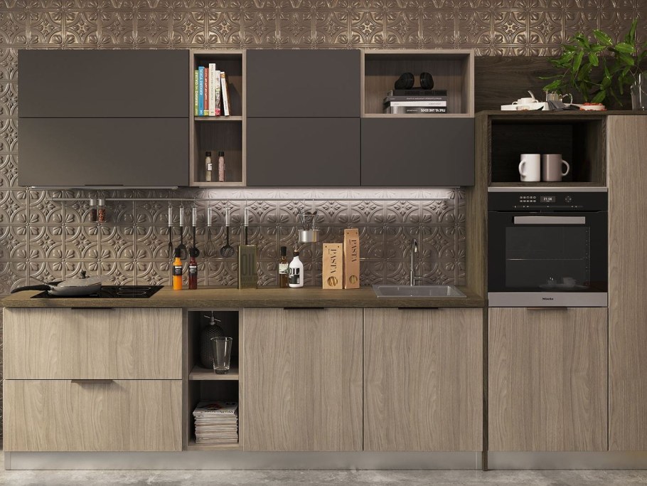 Кухня кофейного цвета