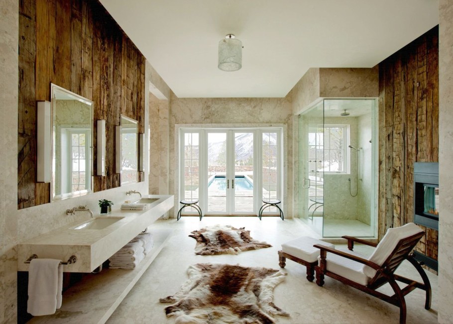 Мрамор и дерево в интерьере