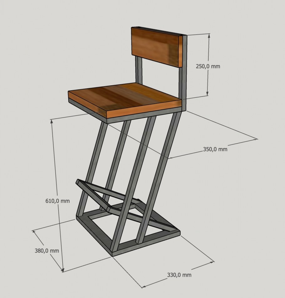 Барный стул лофт Размеры