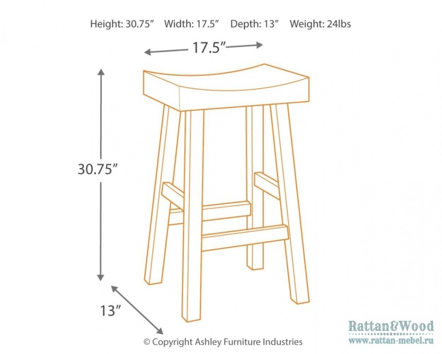 Барный стул Размеры чертежи