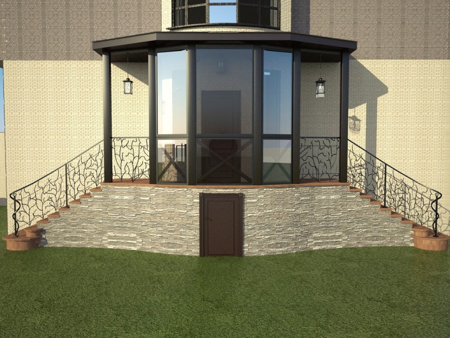 Угловой тамбур в частном доме