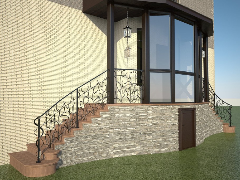 Дом с крыльцом сбоку