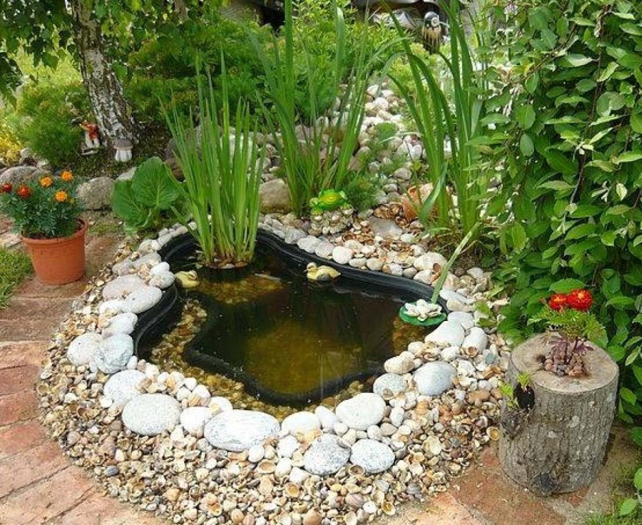 Мини пруд на даче