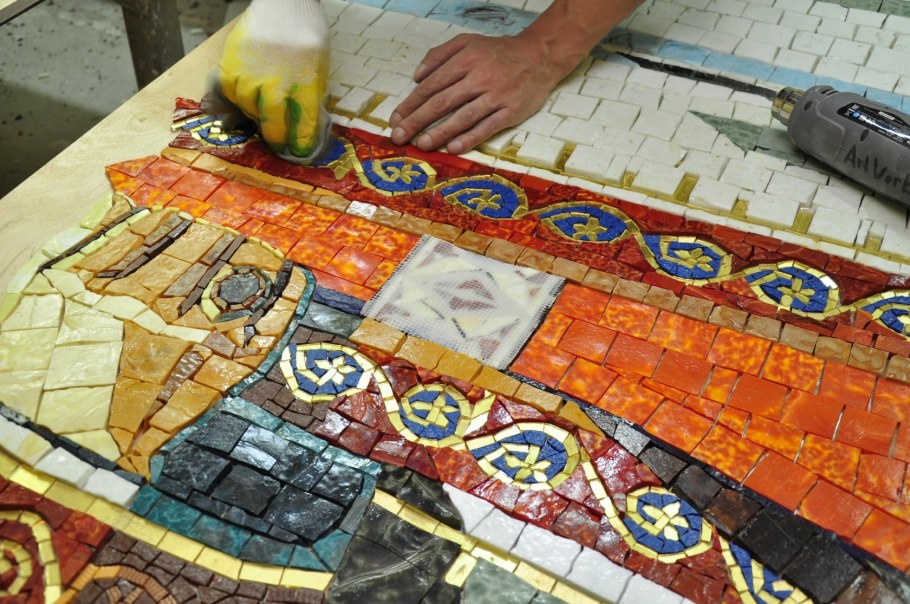 Мозаика смальта героям сибирякам Москва мозаика