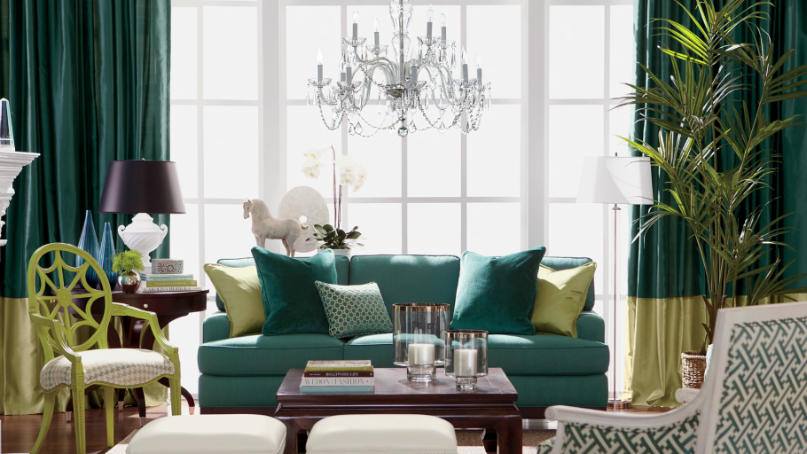 Бирюзовые шторы