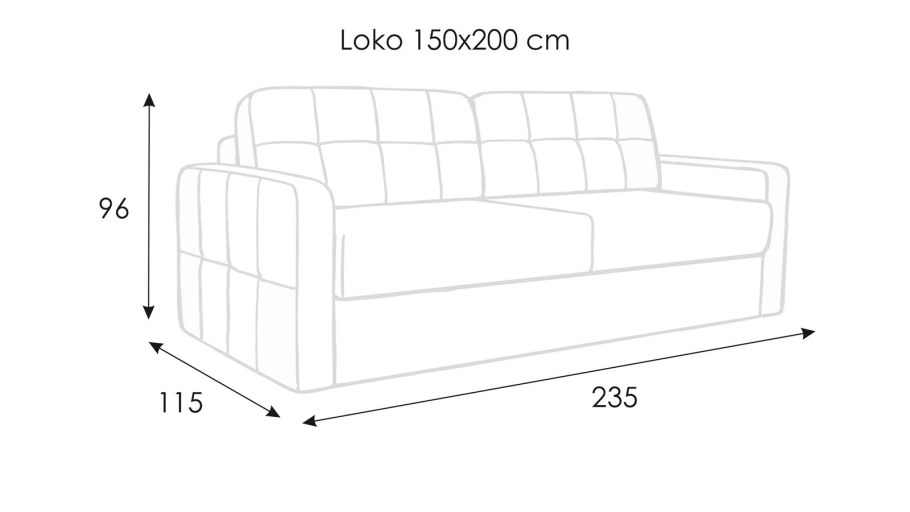 Прямой диван Loko Серджио Casanova Lilac с узким подлокотником