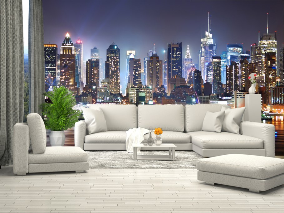 Обои город на стену