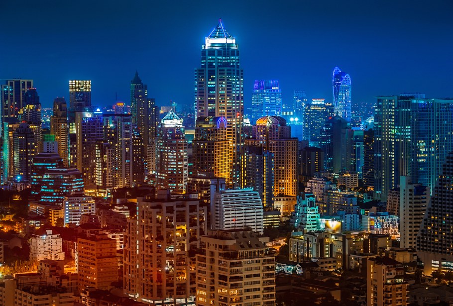 Фотообои, ночь над городом