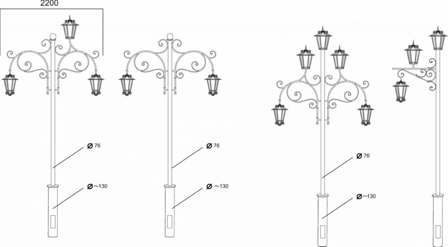 Уличный фонарь чертеж Автокад