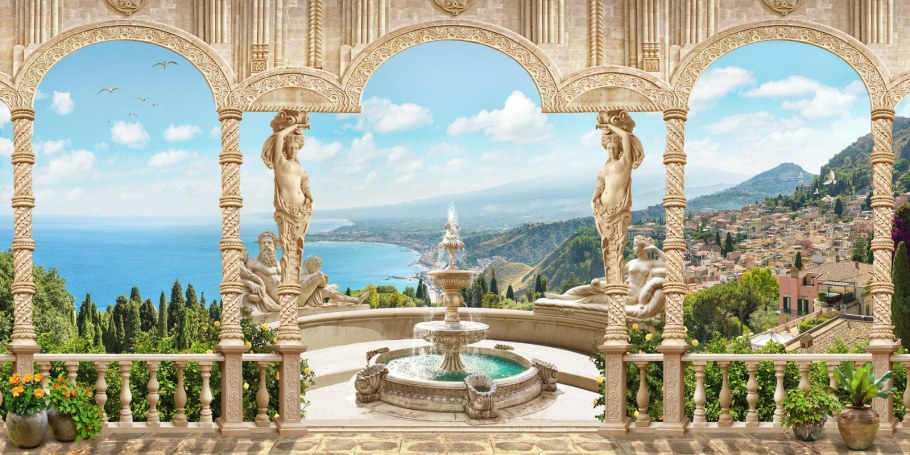 Фреска с колоннами