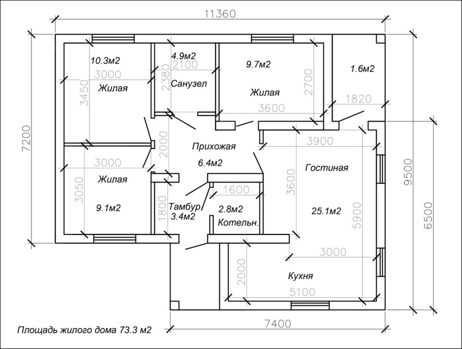 Чертежи одноэтажных домов 150 м2