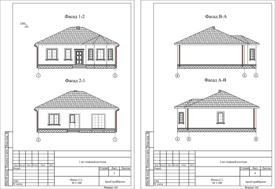 Чертеж одноэтажный дом 10 на 10