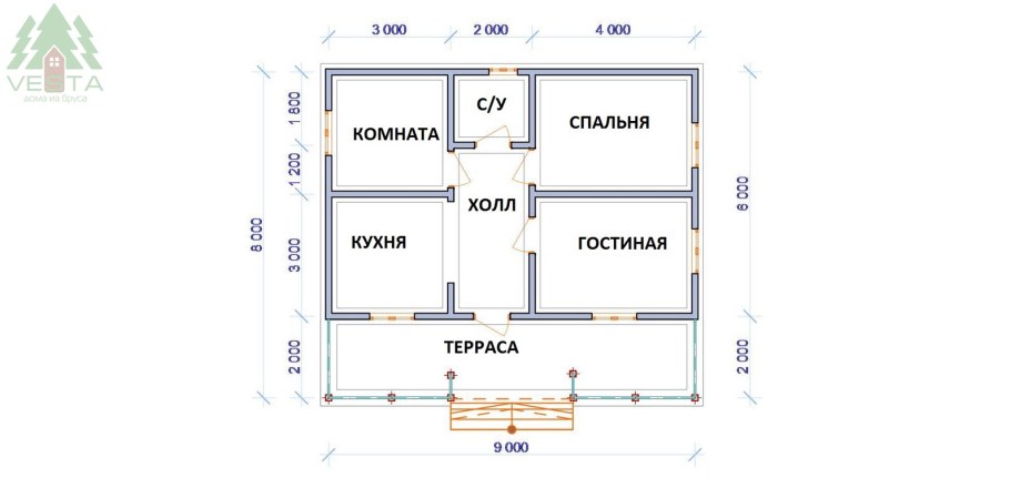 Чертежи дома 9 на 9 одноэтажный