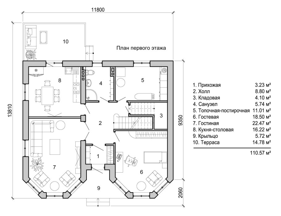 Эркер вид сбоку чертеж