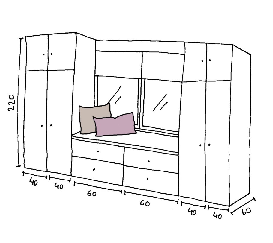 План детской комнаты с размерами