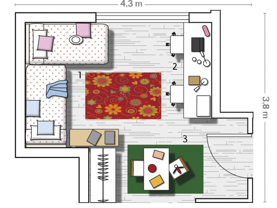 Планировка комнаты схема