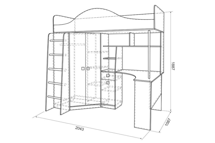 Кровать чердак Легенда 11.5