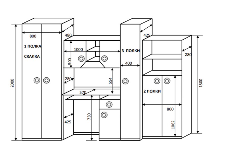 Интерьер детской комнаты чертеж