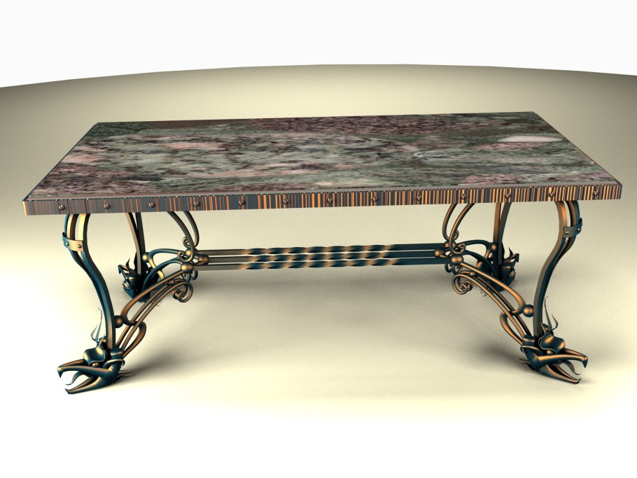 Стеклянный журнальный столик Рондо мрамор