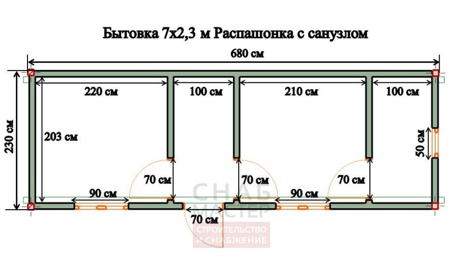Хоз блок душ туалет сарай 6х3