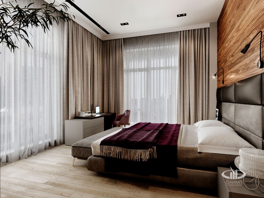 Шторы в светлую спальню