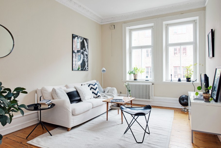 Интерьер спальни гостиной в скандинавском стиле