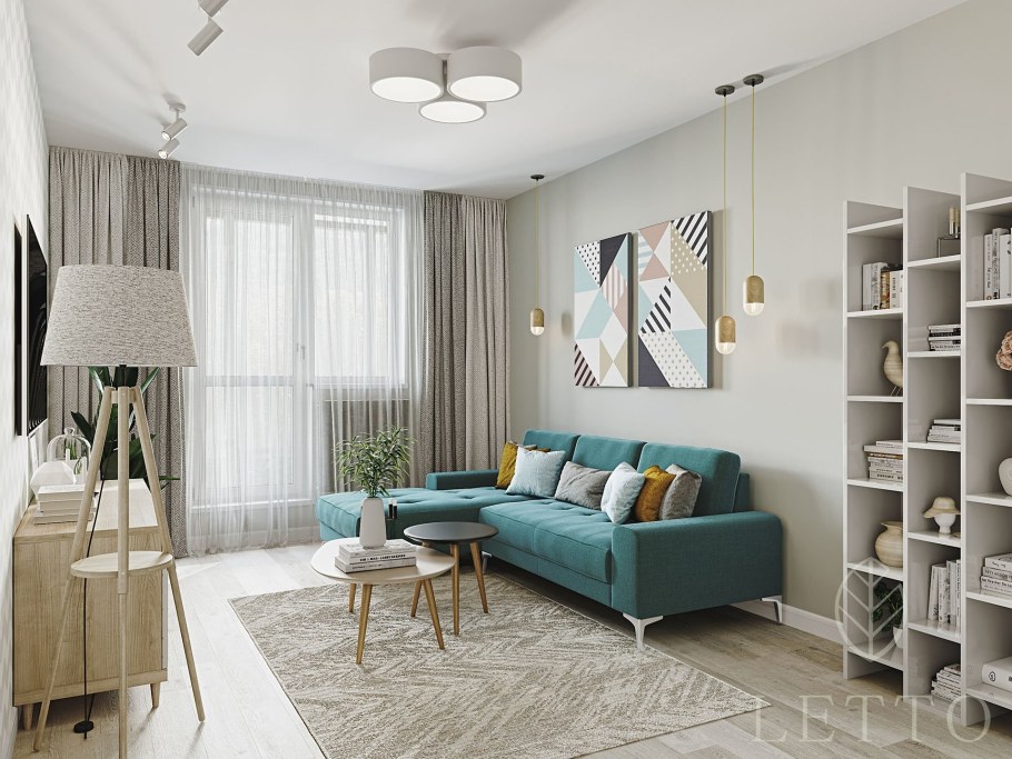 Сканди гостиная в хрущевке