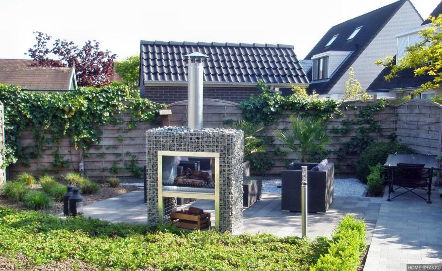 Гриль вставка в габионный мангал для дачи